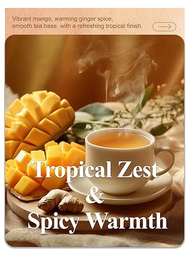 Miniatura 64 de LOOMICA Bolsas de té de cúrcuma y jengibre, sin cafeína, mezcla de hierbas 100% natural, cálida y picante con cúrcuma picante y jengibre para mayor