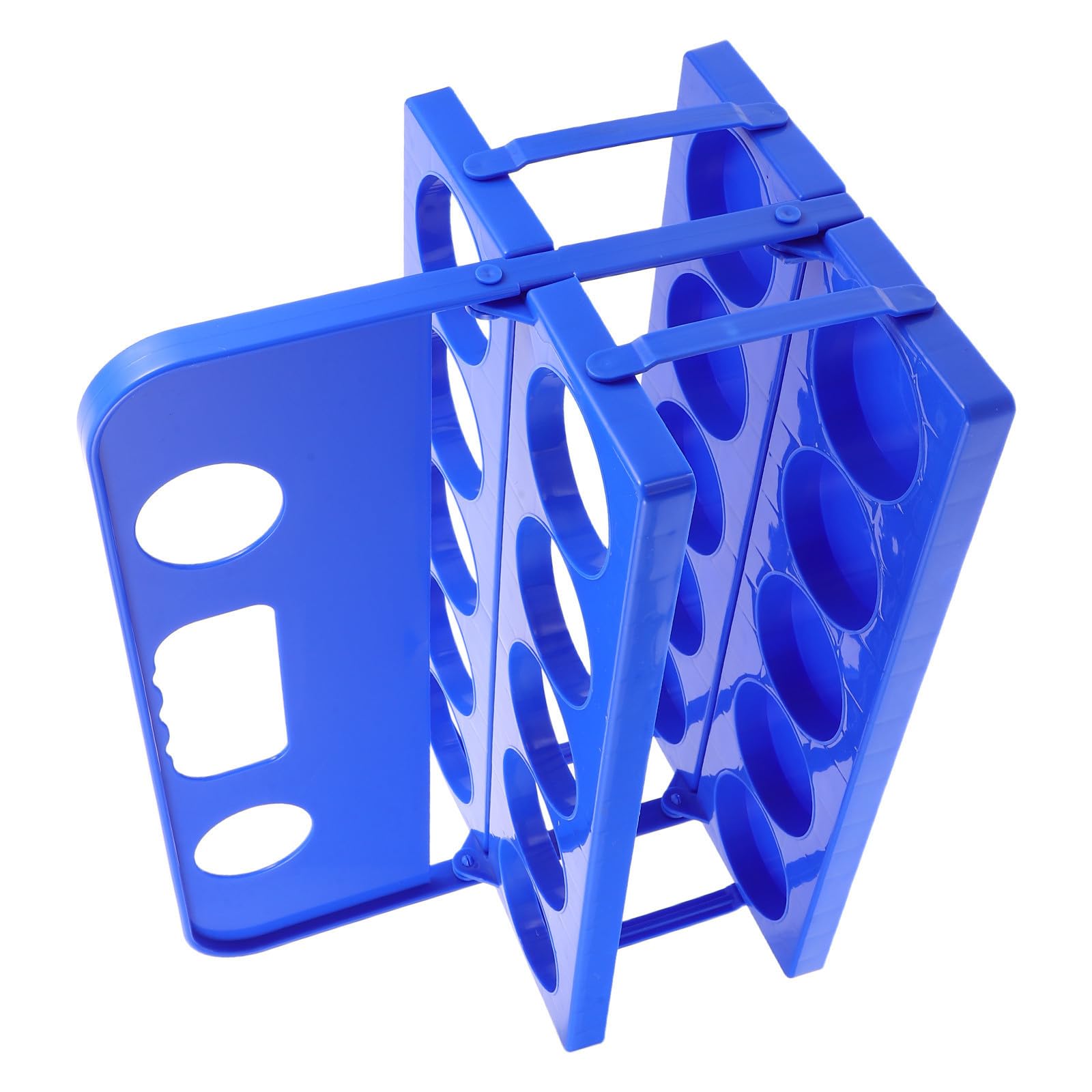 Porte-Gourde Pliable Portable Bleu avec 10 Compartiments et Base Stable pour Séances D'entraînement en Groupe et Voyages