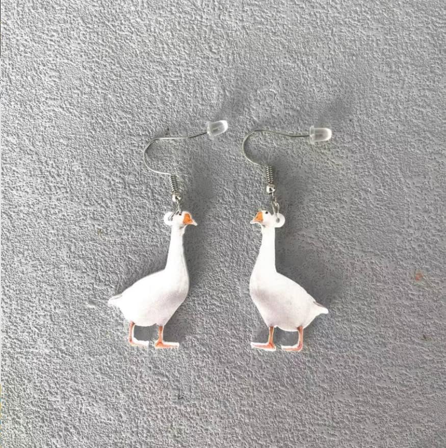 Funny Cute Goose Drop Earrings Novelty Quirky Lovely Animals Dangle Earrings Farm Pet Jewelry for Women - Image 2