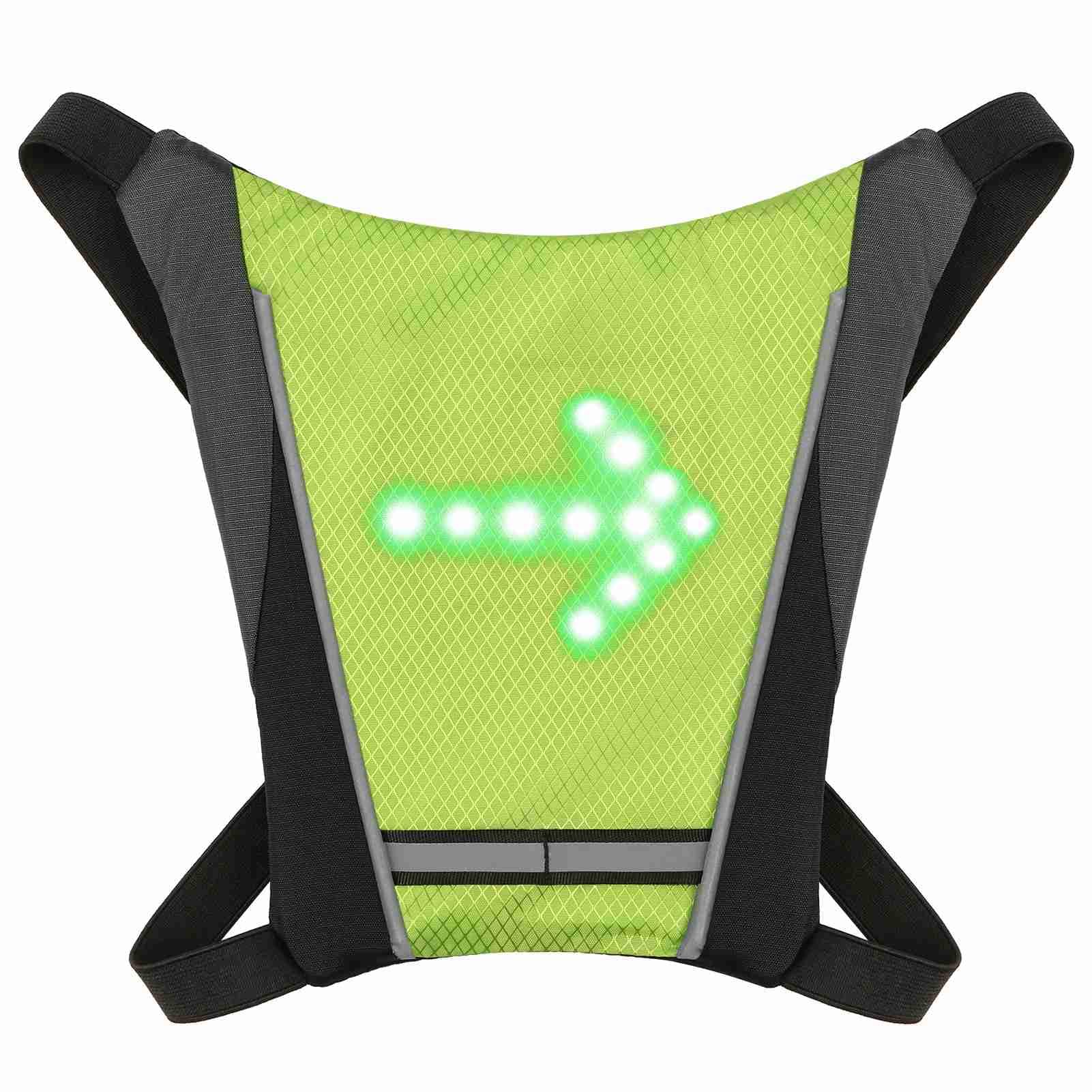 TARSHYRY Gilet à Vélo, Gilet Réfléchissant LED Turn Signal Signal Gifil avec Indicateur de Direction de Bilan