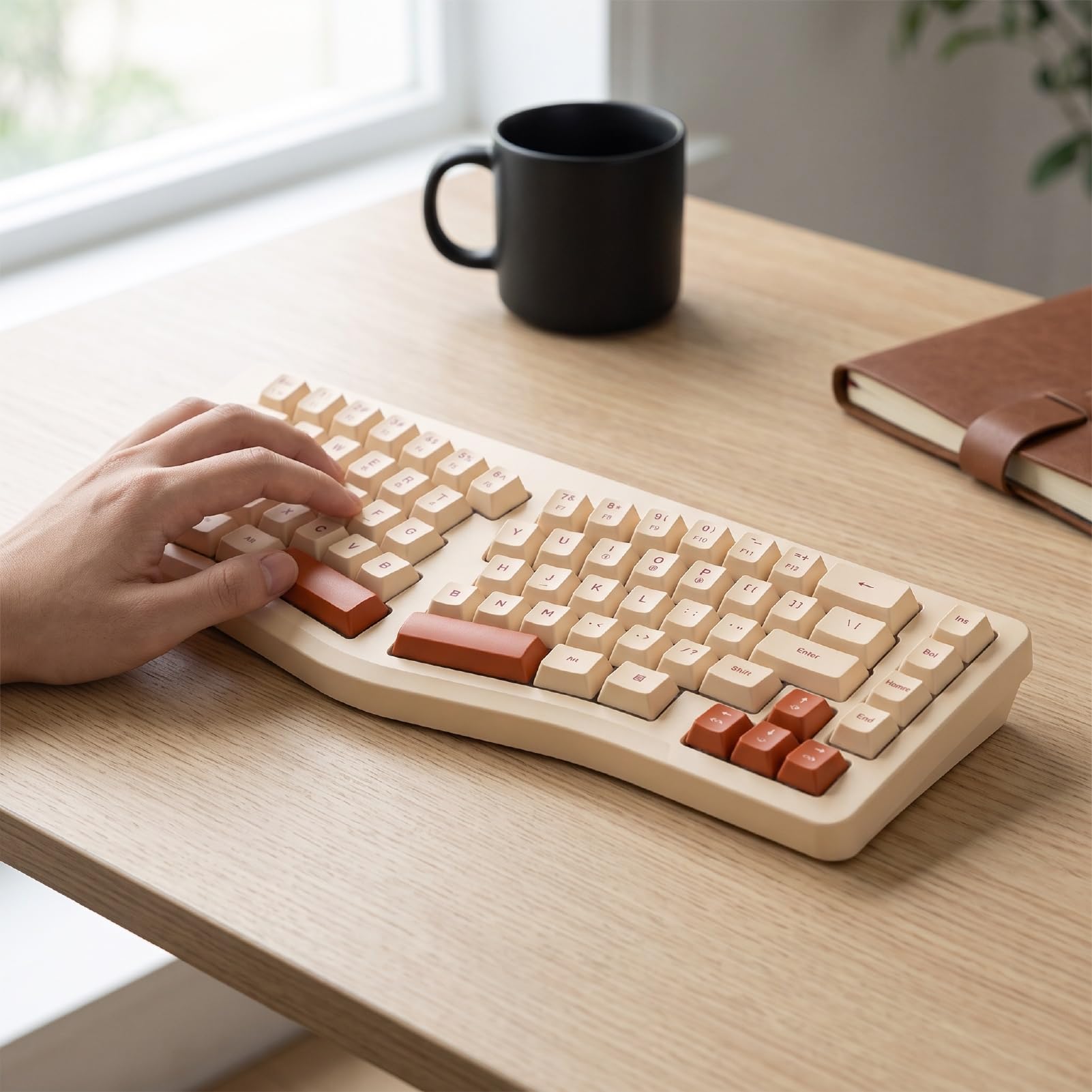 Sxhlseller Tastiera Ergonomica Divisa con Retroilluminazione RGB Dinamica