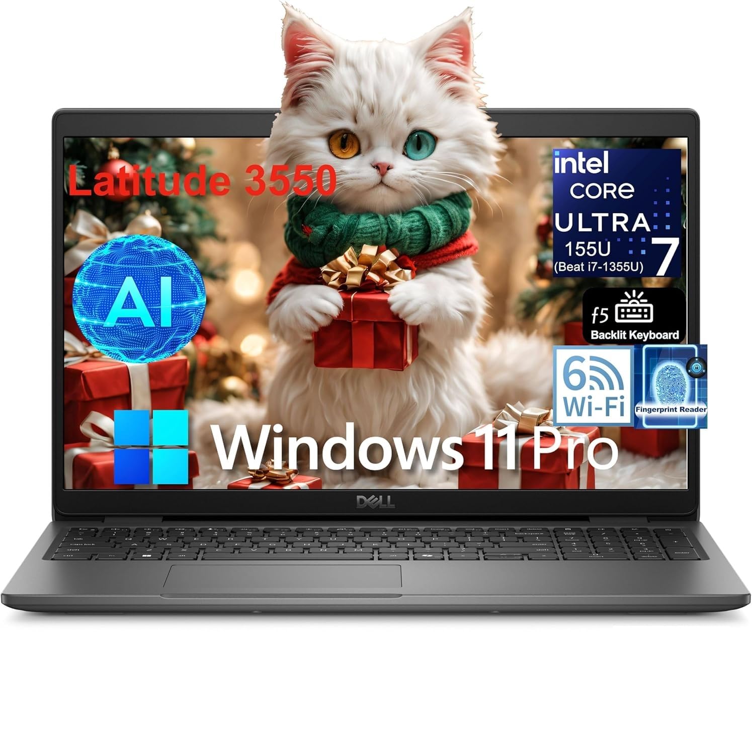 Dell Latitude 3550 15 Laptop, 15.6" FHD Computer, Intel 12-Core Ultra 7 155U (Beat i7-1355U), 32GB DDR5 RAM, 1TB PCIe SSD, WiFi 6, USB 4, HDMI, Backlit Keyboard, Fingerprint...