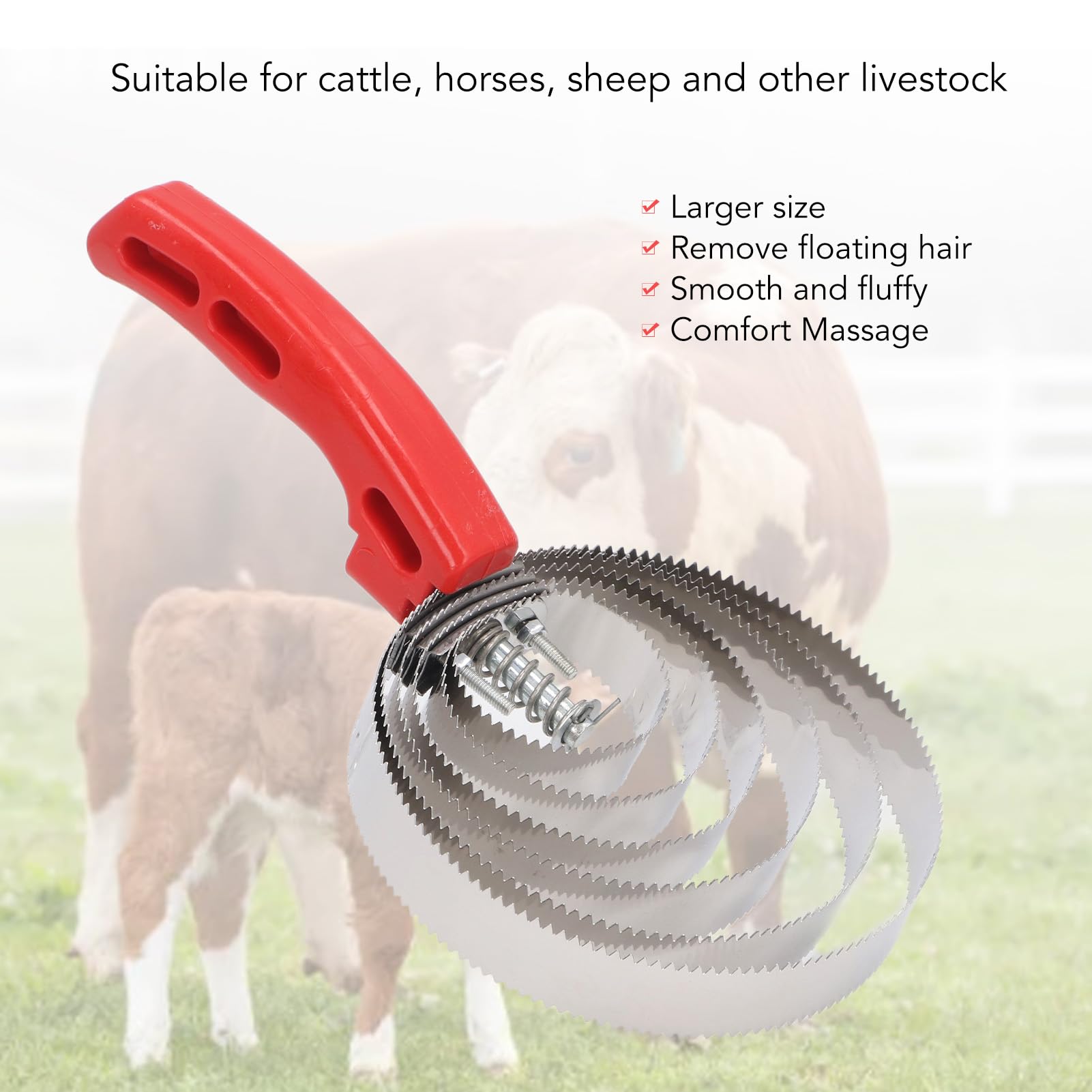Peine de curry para caballos, juego de 3 uds de acero inoxidable para el cuidado de perros, cabras y caballos