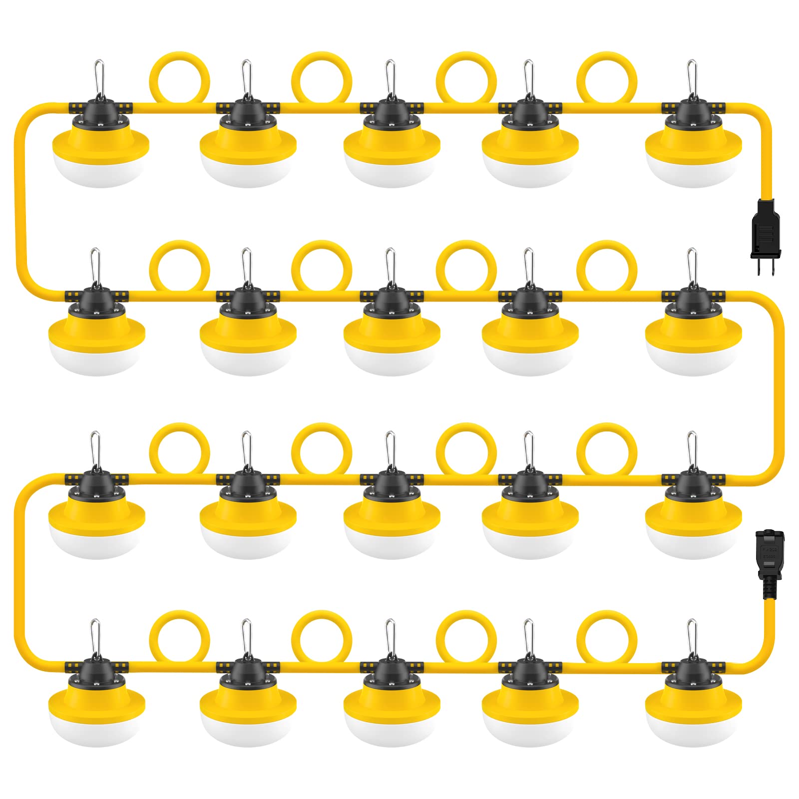 Muasdae New 200FT Construction String Lights LED Industrial Grade Best for Construction Sites,Renovation, Walkways,Patio,Mine cave,Outdoor Lighting