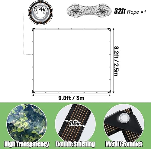Miniatura 5 de Aulock Lona impermeable transparente gruesa de 9.8 x 8.2 pies, lona transparente impermeable para jardín, tela de polietileno transparente con