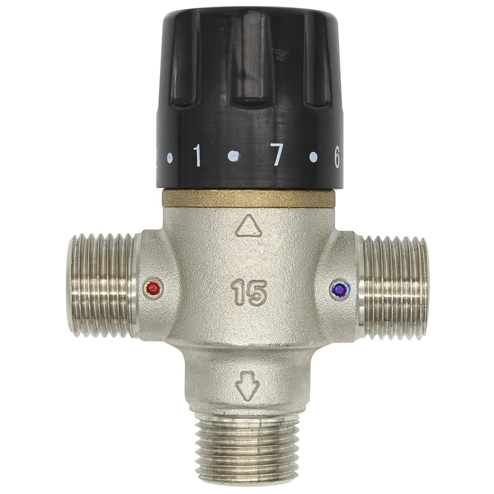 Trgyjgkf One Color Brass Mixing Valve Solar Energy Thermostatic Bathroom Faucet Temperature Mixer Control Dn15 Dn20 Dn25(Dn15)