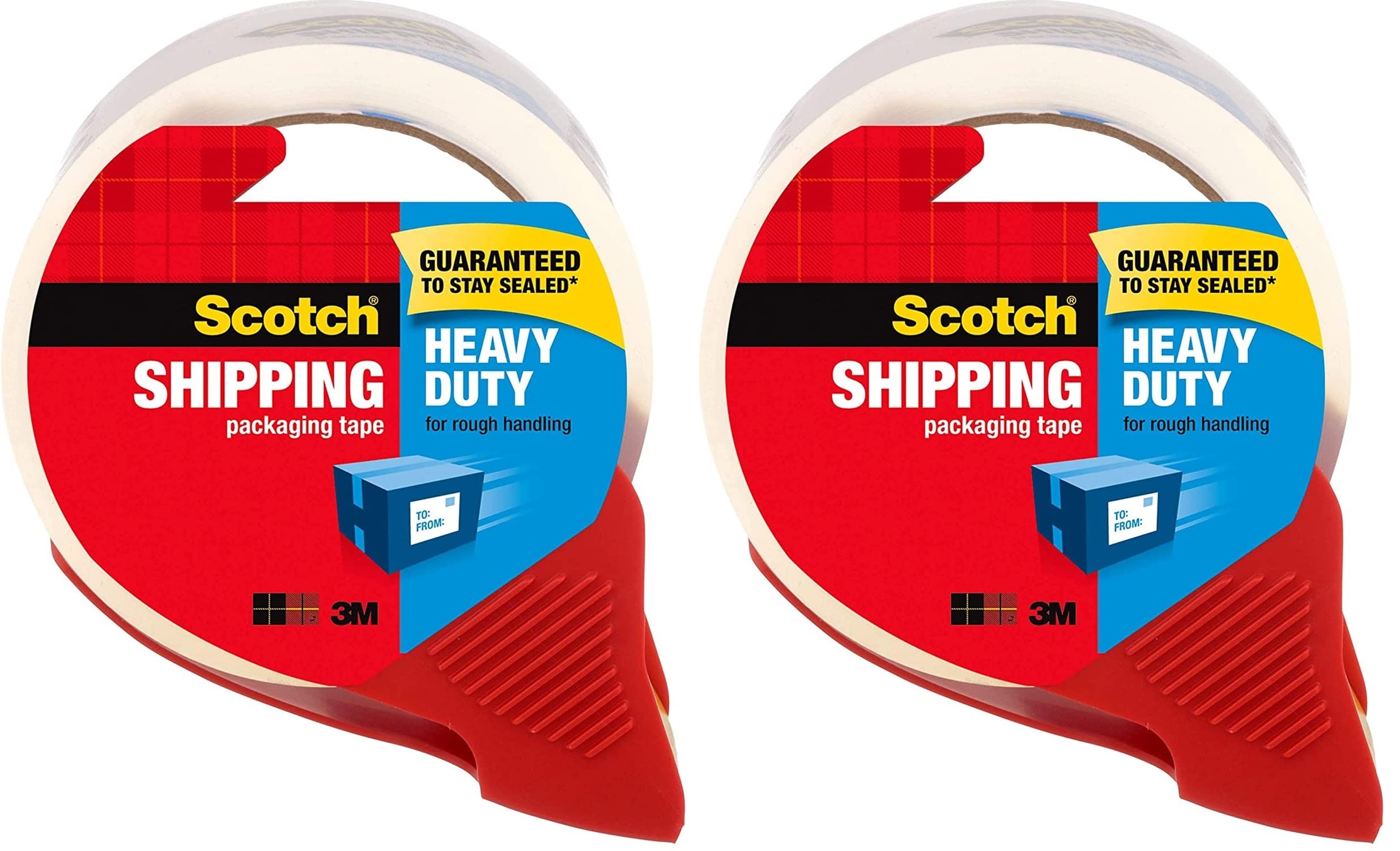Scotch Verpackungsklebeband mit wiederverwendbaren Spender, 1,88 x 54,6 Meter, 2 Pack (3850-2RD)