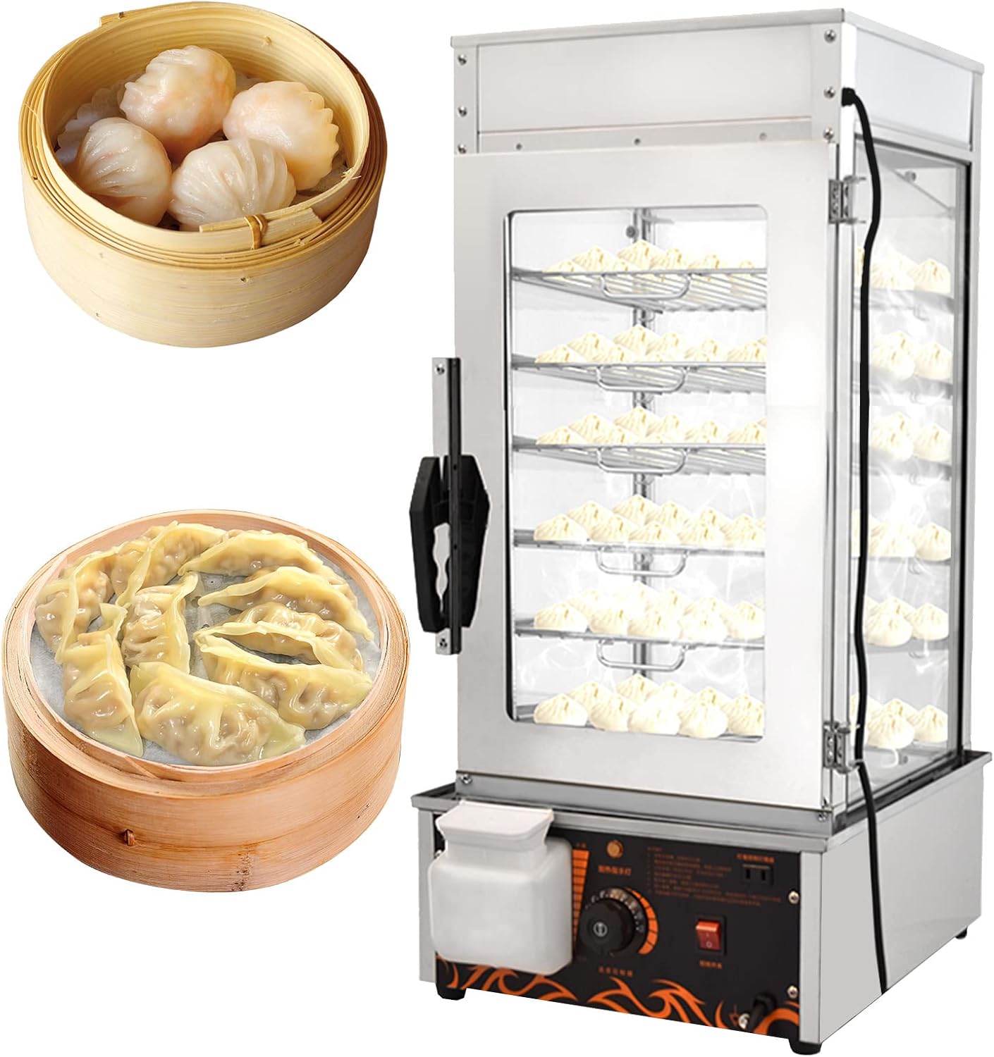 TXMACHINE bun steamer fast food tempered glass display