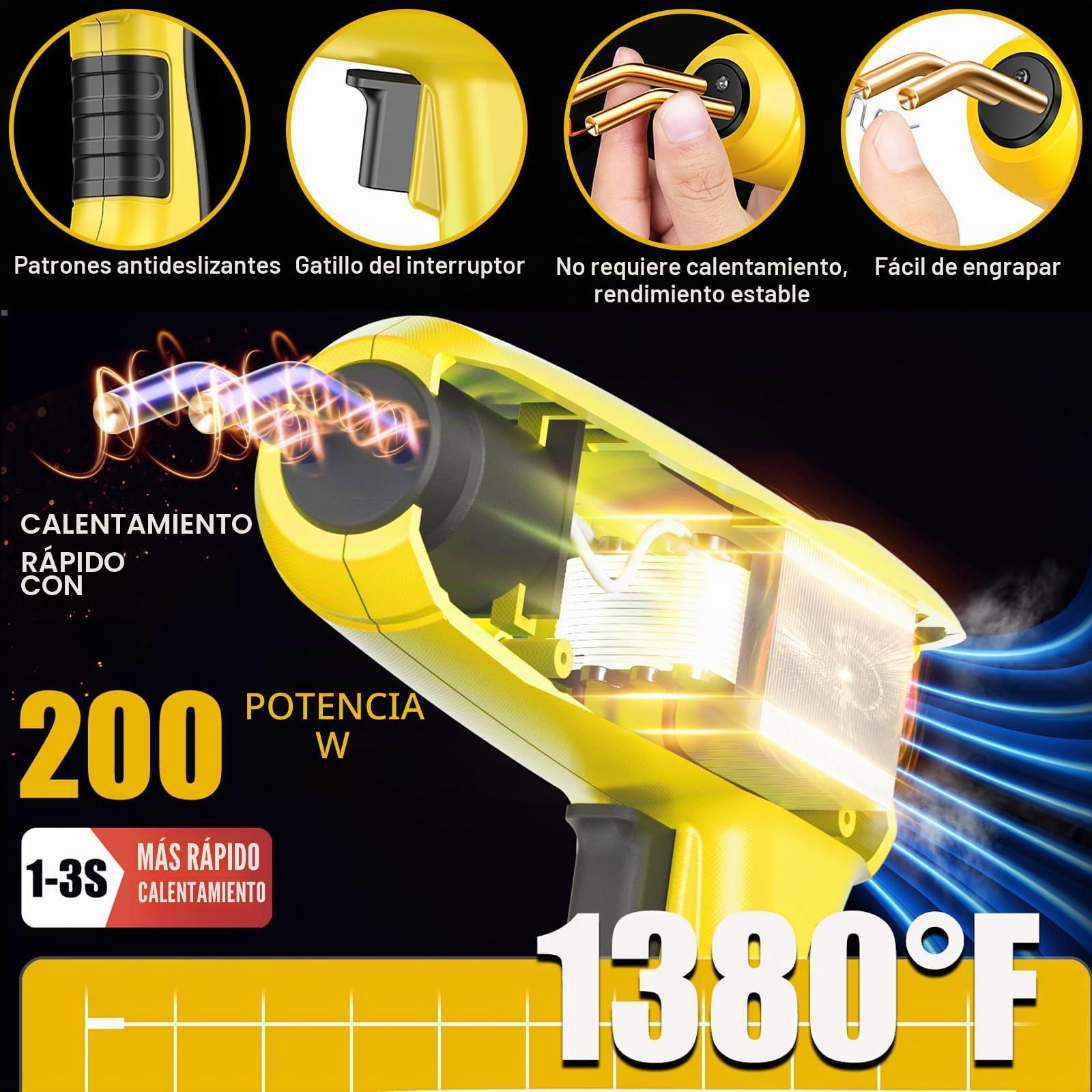 200W Soldador de Plástico,Plástico Soldadura Máquina con 900PCS Grapas,Kit de Reparación de Parachoques de Coche para la Reparación de Piezas de Plástico Automotrices