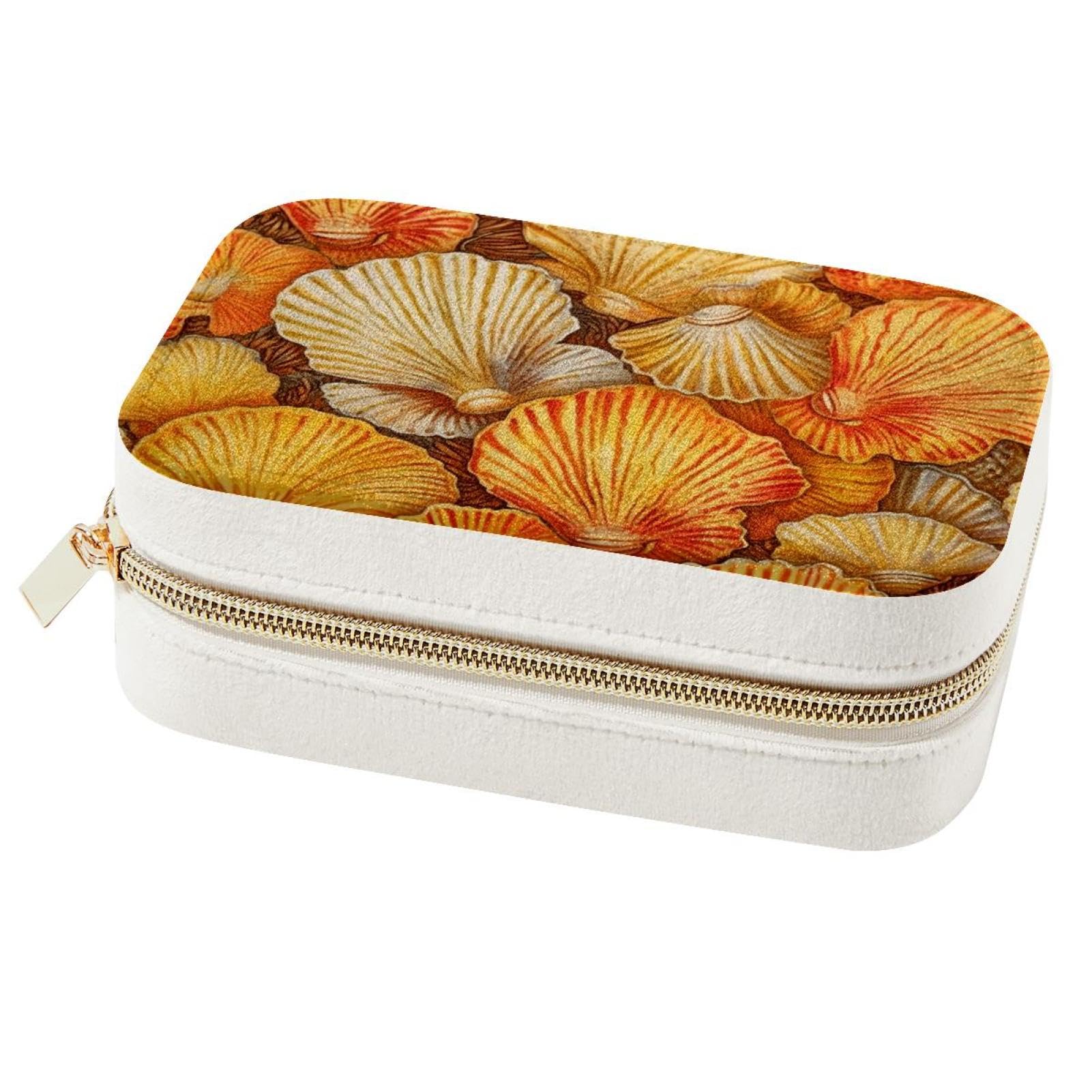 Boîte à bijoux coquillage portable pour bagues et boucles