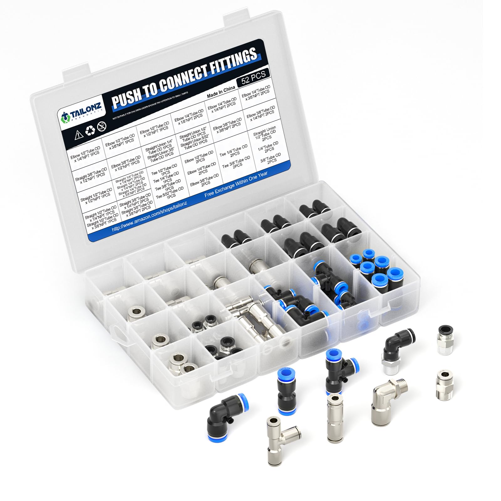 Snapklik.com : Air Hose Fittings, Push-In Fittings, Push To Connect ...