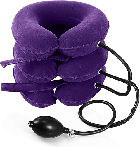 Estirador de cuello, dispositivo de tracción de cuello, alivio del dolor de cuello, soporte inflable ajustable para el cuello y estirador de cuello,