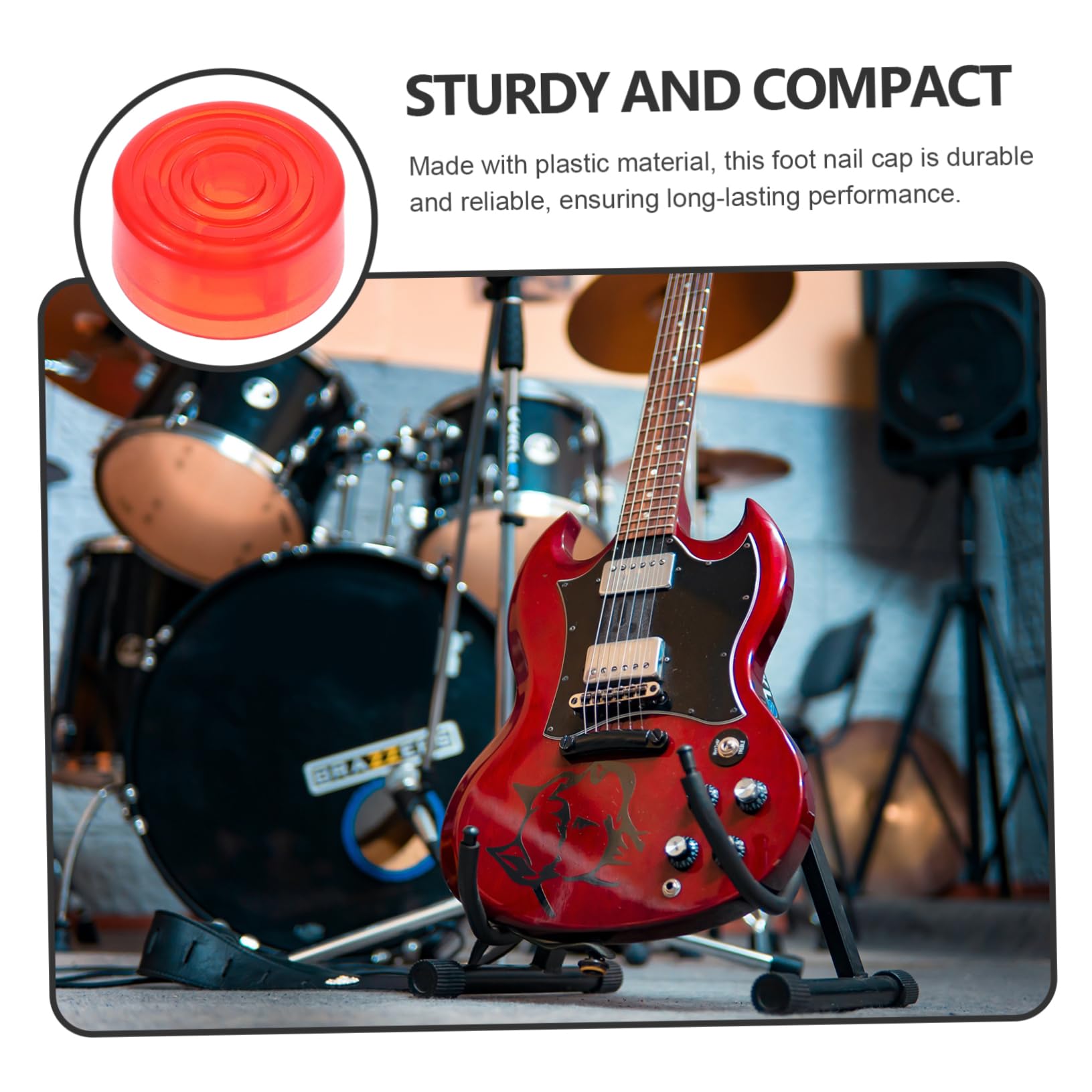 BESTonZON Guitar Effects Pedal Caps 10pcs Red Plastic Guitar Footswitch Footswitch Cap
