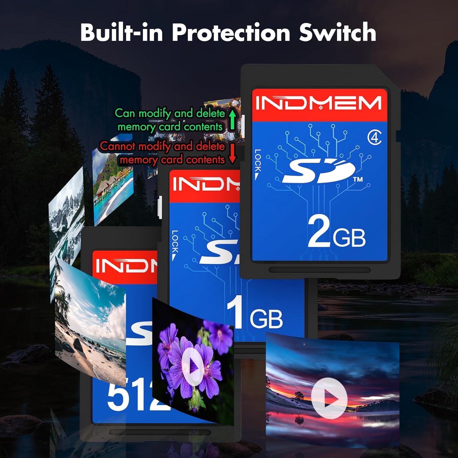 SD Card 2GB +1GB + 512MB, Class 4 Flash Memory Card 2G SLC Standard Secure Digital Cards