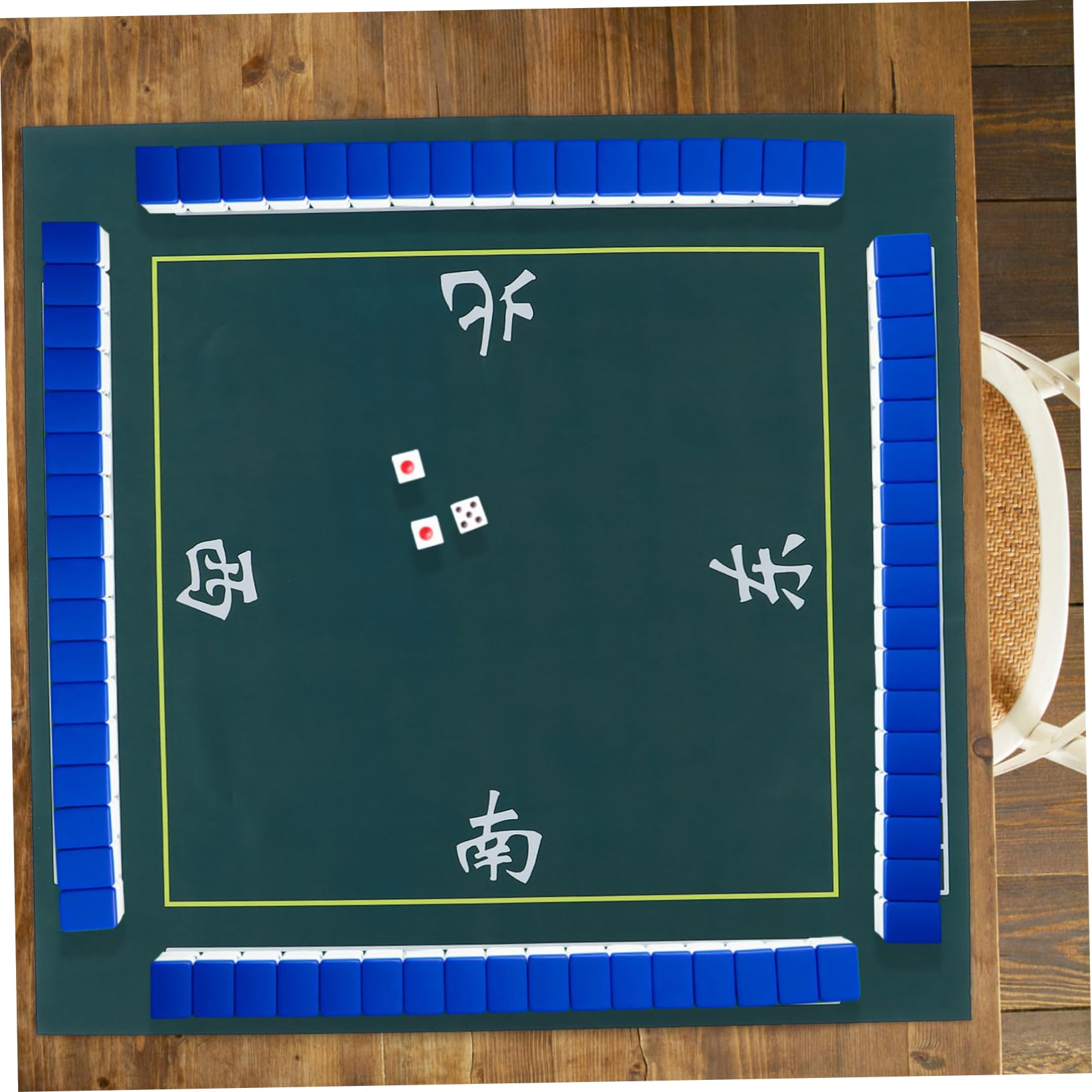 Gatuida Tappetino Protezione Duratura e Design Antiscivolo Quadrato Verde in Poliestere e Gomma Mahjong per Tavoli da Gioco e Carte