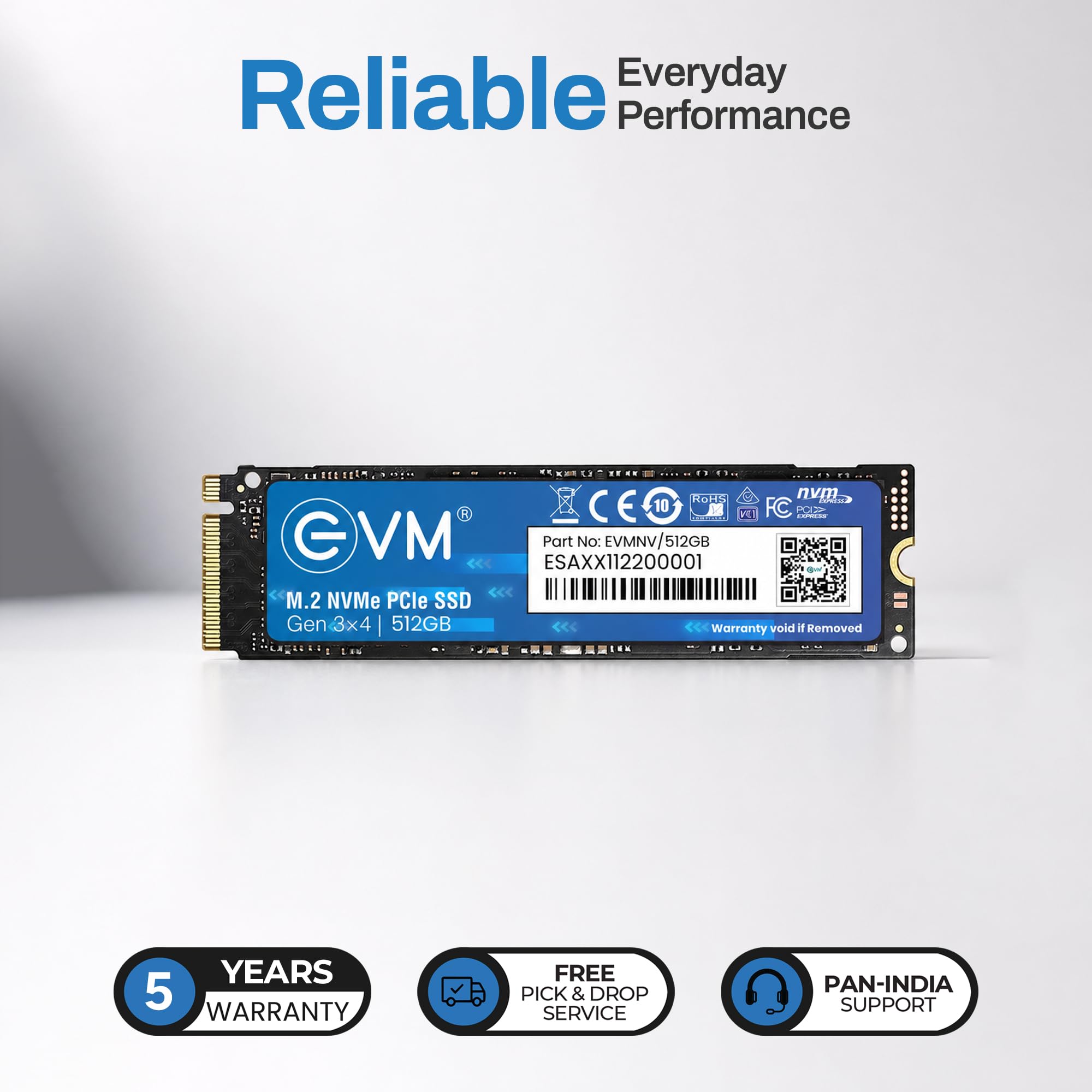 EVM 512GB NVMe Gen 3x4 Internal SSD (2280)