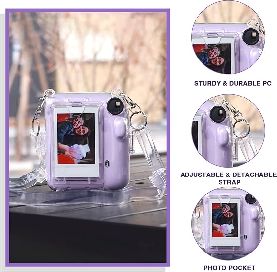 Instant Mini 12 Clear Case for Fujifilm Instax Mini 12 Instant Film Camera, Mini 12 Camera Protective Case with Mini 3 inch Film Picture Holder Case (No Camera)