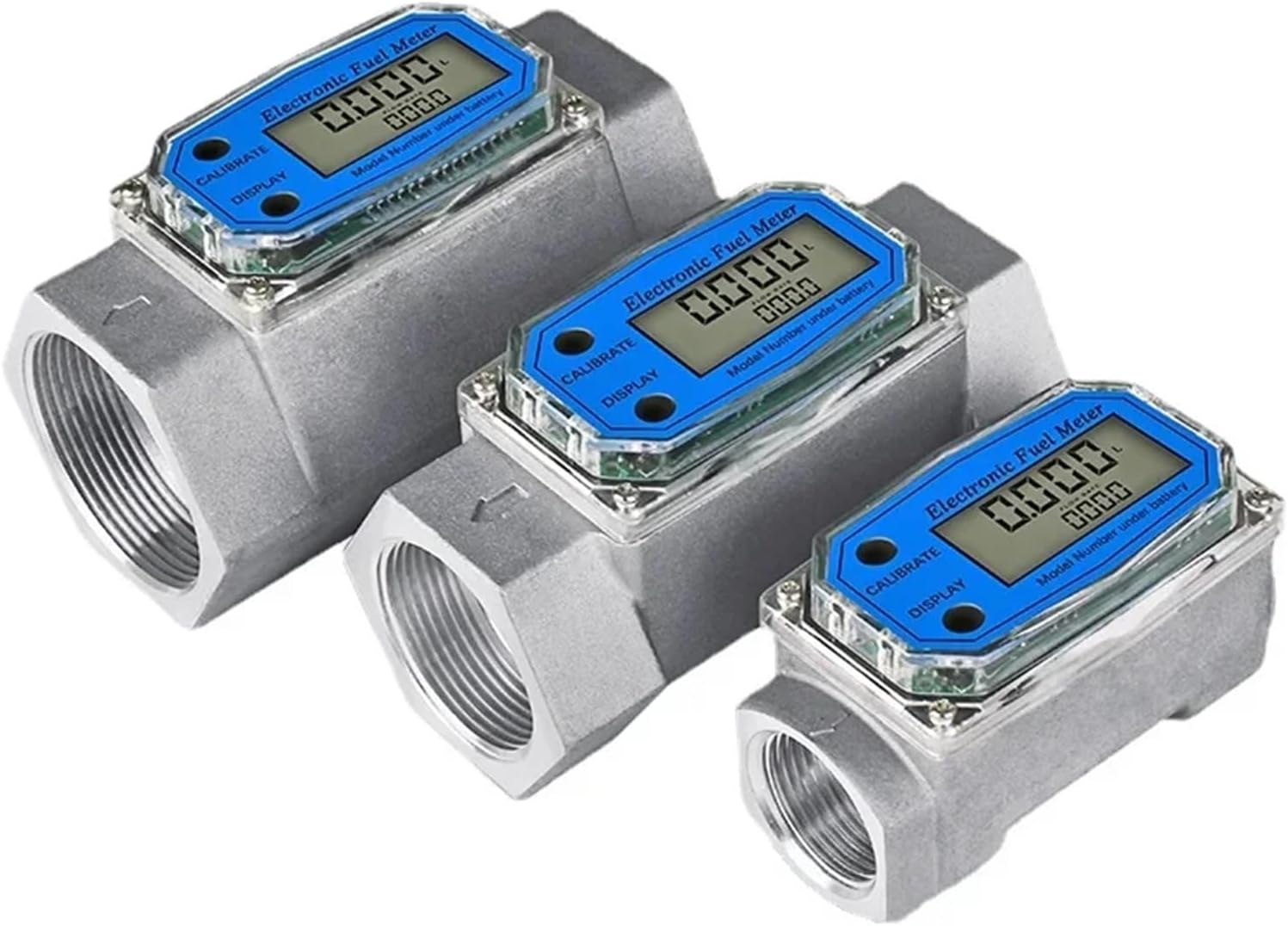 1PCS Stainless Steel Digital Flow Meter K24 for Methanol Diesel Gasoline Kerosene Chemical Water Electronic Liquid Turbine Flowmeter(2 BSPF Al Alloy)