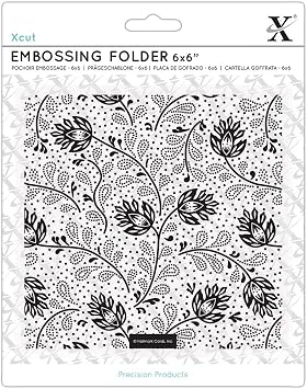 Xcut 6x6" Craft Embossing Folder Abstract Thistles Design, for Card Making, Decoration, Scrapbooking, Stamping, Suitable with Most Cutting Machines, Craft Supplies for Birthday, Christmas, Wedding