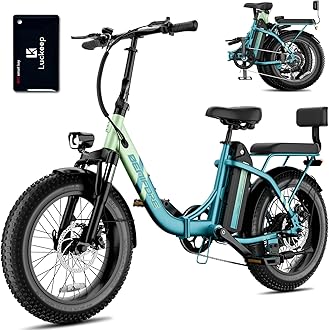 2 Seater Electric Bike for Adults,1200W Peak Motor 28 MPH, 720WH Removable Battery 65Miles Step-Thru Folding Ebikes,20" Fat Tire EBikes for Adults with NFC,Commuting E-Bike for Women/Men