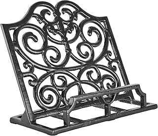 JOGREFUL Cookbook Stand, Cast Iron Heavy-Duty Recipe Book Holder, Kitche...