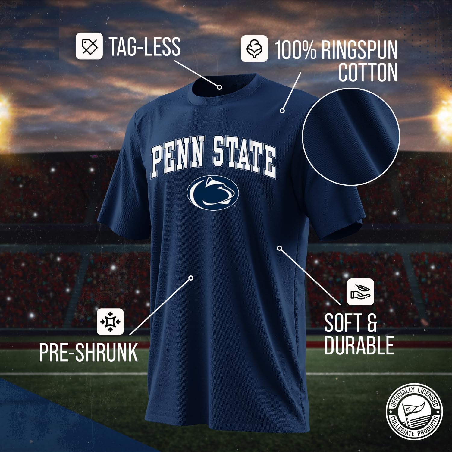 Campus Colors NCAA Adult Gameday Cotton T-Shirt Lebanon Ubuy