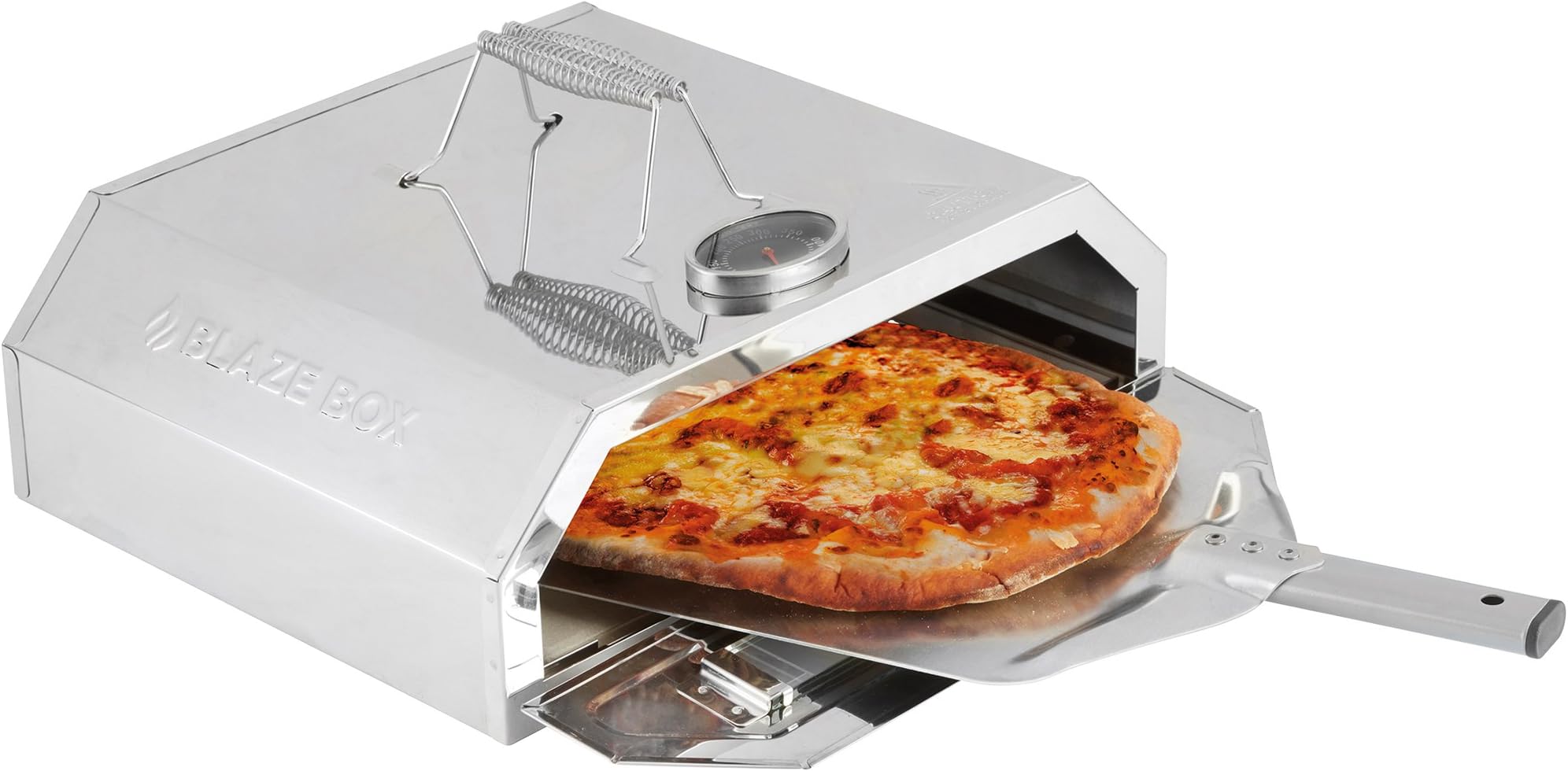 BBQ Pizza Oven with Temperature Gauge for Outdoor Garden Barbecues & Gas Grills (Pizza Oven with Paddle)