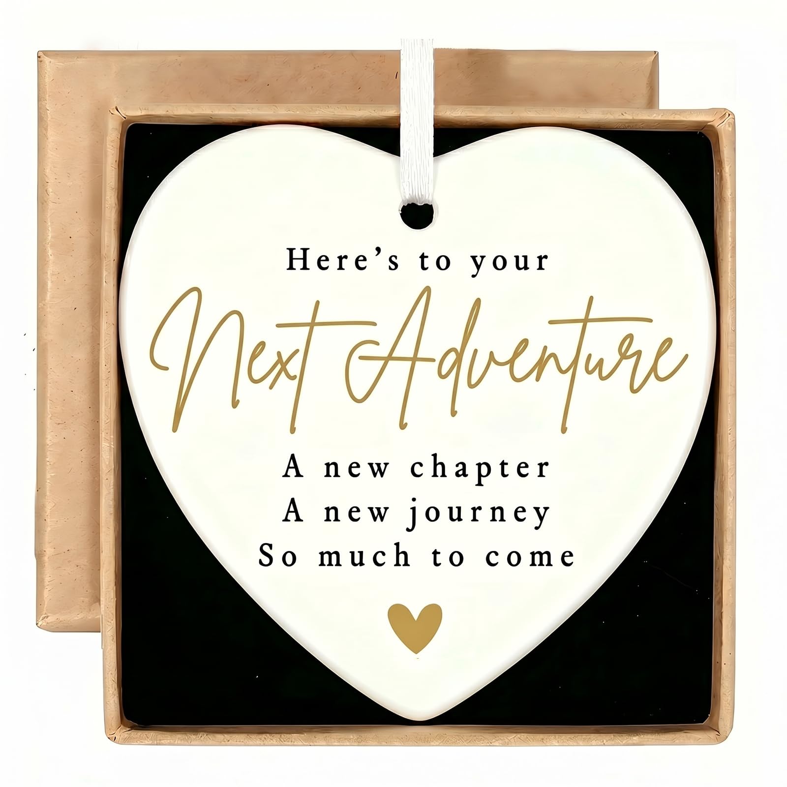 Virelle Women's Colorful Ceramic Heart Ornament Colleague Leaving Gift New Job Congratulations Friend Coworker Men Good Luck Present New Baby Gifts Newborn