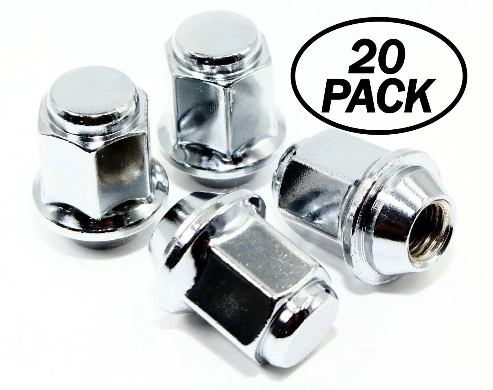 20 PCS M14x1.5 Wheel Lug Nuts, Open End Cone Seat Bulge Acorn Lug M14X1.5 20PCS