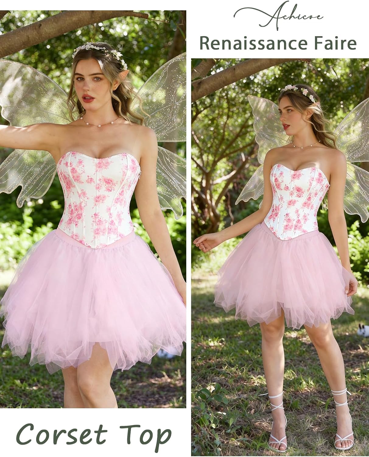 Scarlet Darkness Corset Tops for Women Renaissance Floral Bustier Western Concert Going Out Top