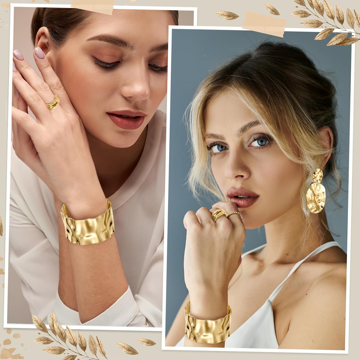 Misdary 3 Pcs Valentine's Day Jewelry Gifts Set Bracelets Earrings Ring Cuff Bangle for Women Birthday Gifts - Image 4