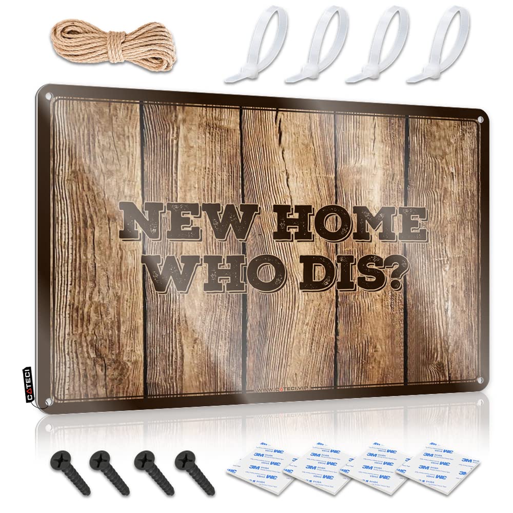 New Home Who Dis Sign Tin | Rustic Affirmation Decorative Wall Art(30X40CM)