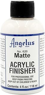 Angelus Matte Acrylic Finisher 4 fl oz – Flexible Clear Coat for Leather Shoes, Bags, Jackets & Accessories, Matte Acrylic Sealer Varnish for Leather Craft & Restoration. No. 620