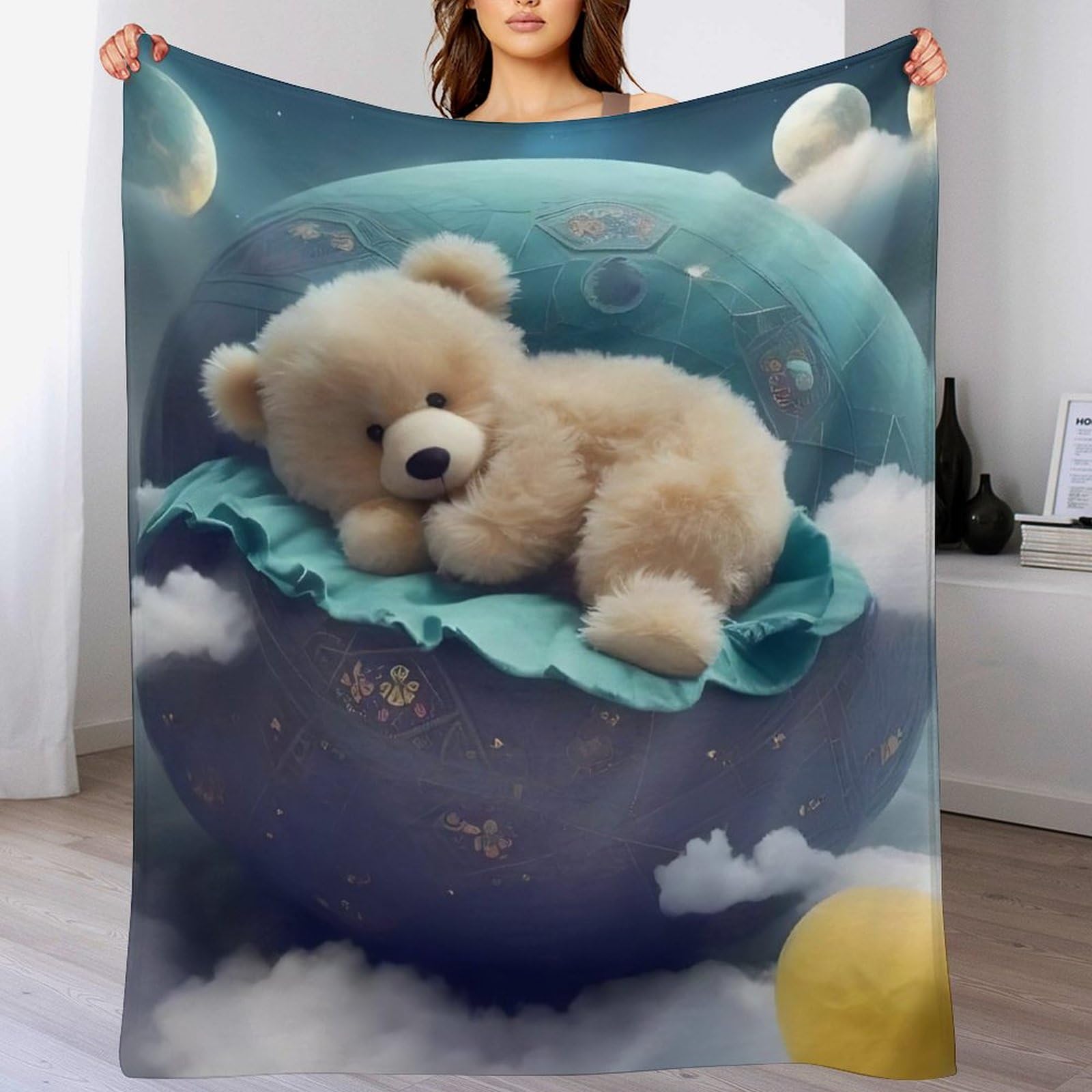 Couverture en ours 3D contre le froid plaid chaud léger