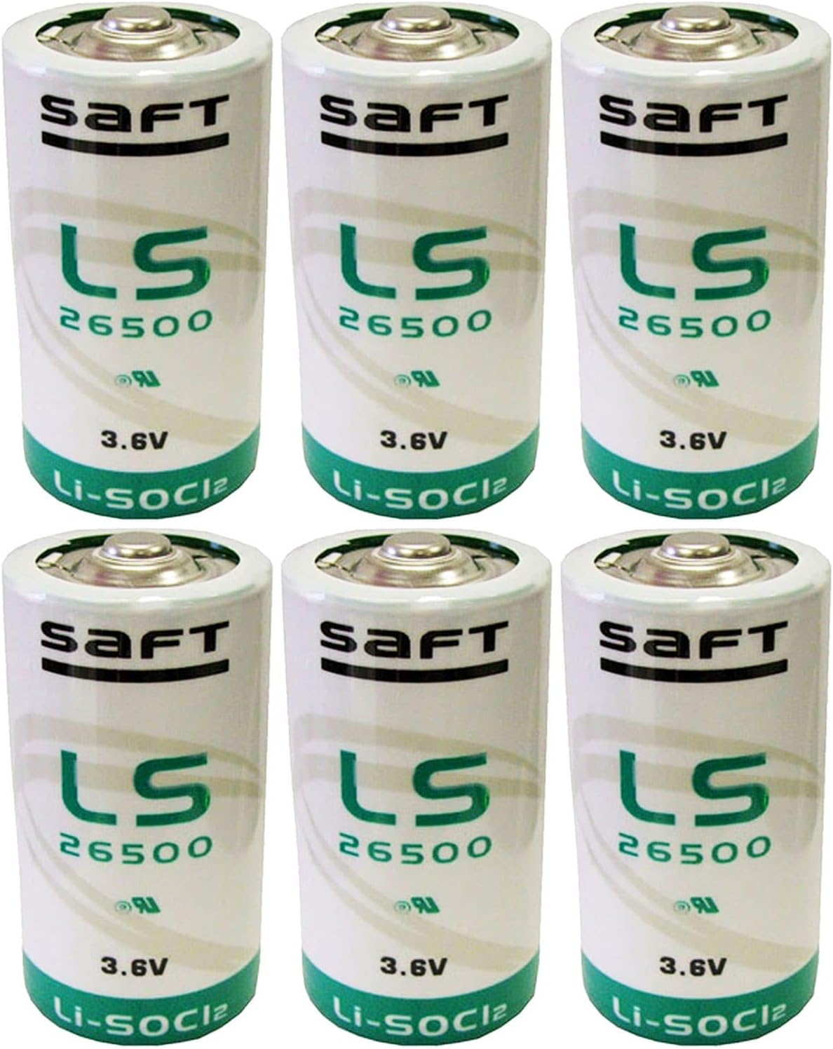6x SAFT LS26500 C Size 3.6V Lithium Battery for Fleet Monitoring, Tracking Devices for Hunting Dogs, Carbon Monoxide Detectors, Intrusion Sensors, Invisible Fencing SAFT MFG PN 700068