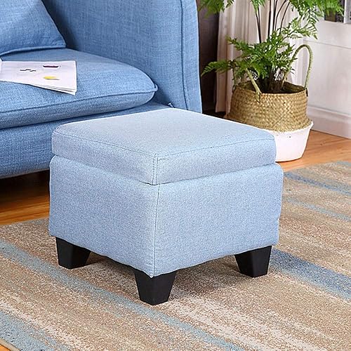 Miniatura 3 de Reposapiés Cambio de zapatos Taburete de tela de madera maciza Taburete de almacenamiento para sala de estar Mesa de centro Taburete de
