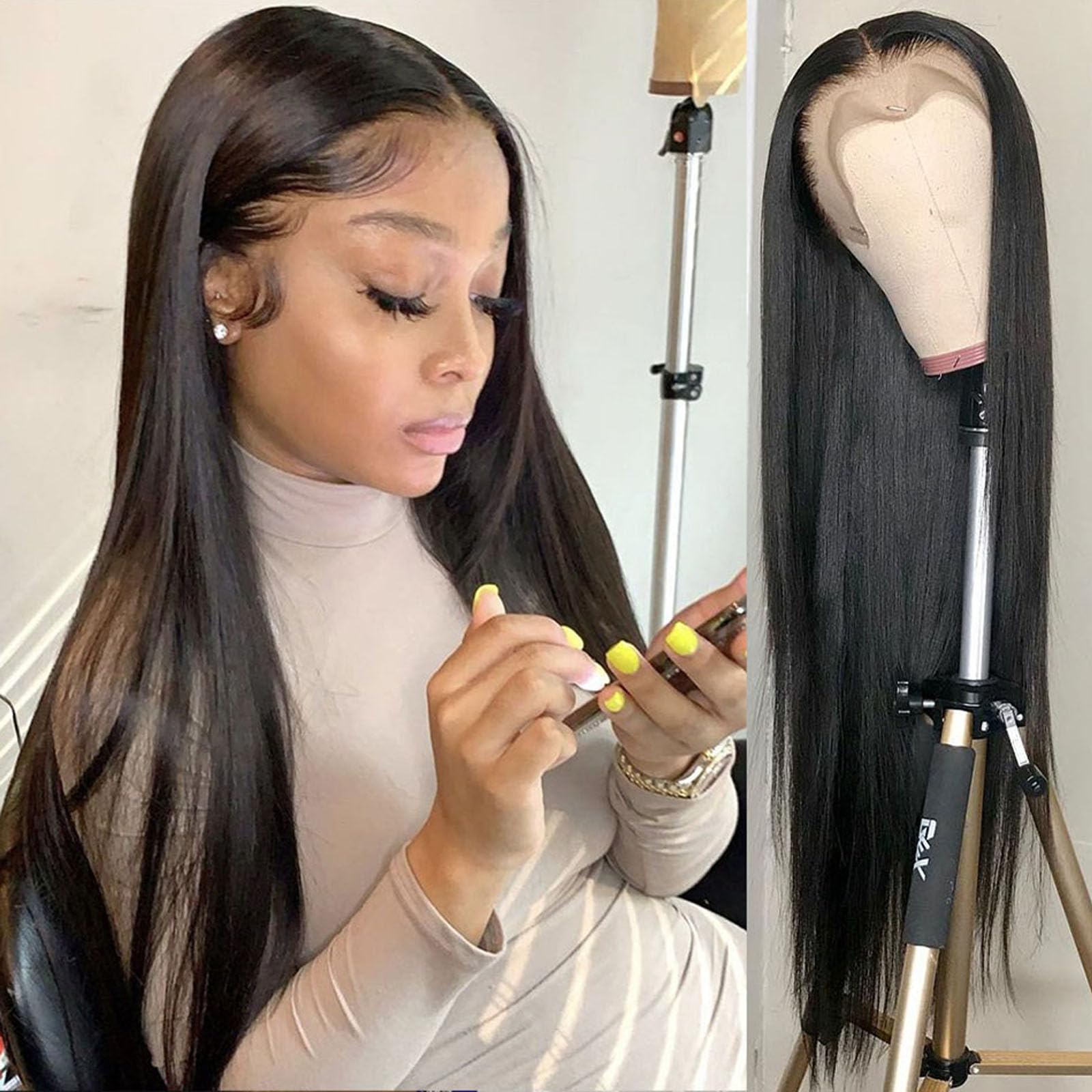 13x4 Lace Front Wigs 200% Density Straight 13x4 Lace Frontal Wigs for Black Women 28 Inch, 13x4 Straight Wig