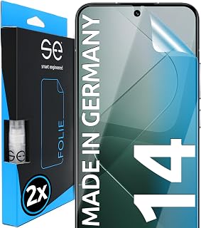 2x se® 3D SCHUTZFOLIE Transparent für Xiaomi 14,Selbstheilend, 100% Fingerabdruck & FaceID kompatibel, einfache blasenfreie Installation, Ultra-Klar, Stoß-Kratzfest, aus Deutschland
