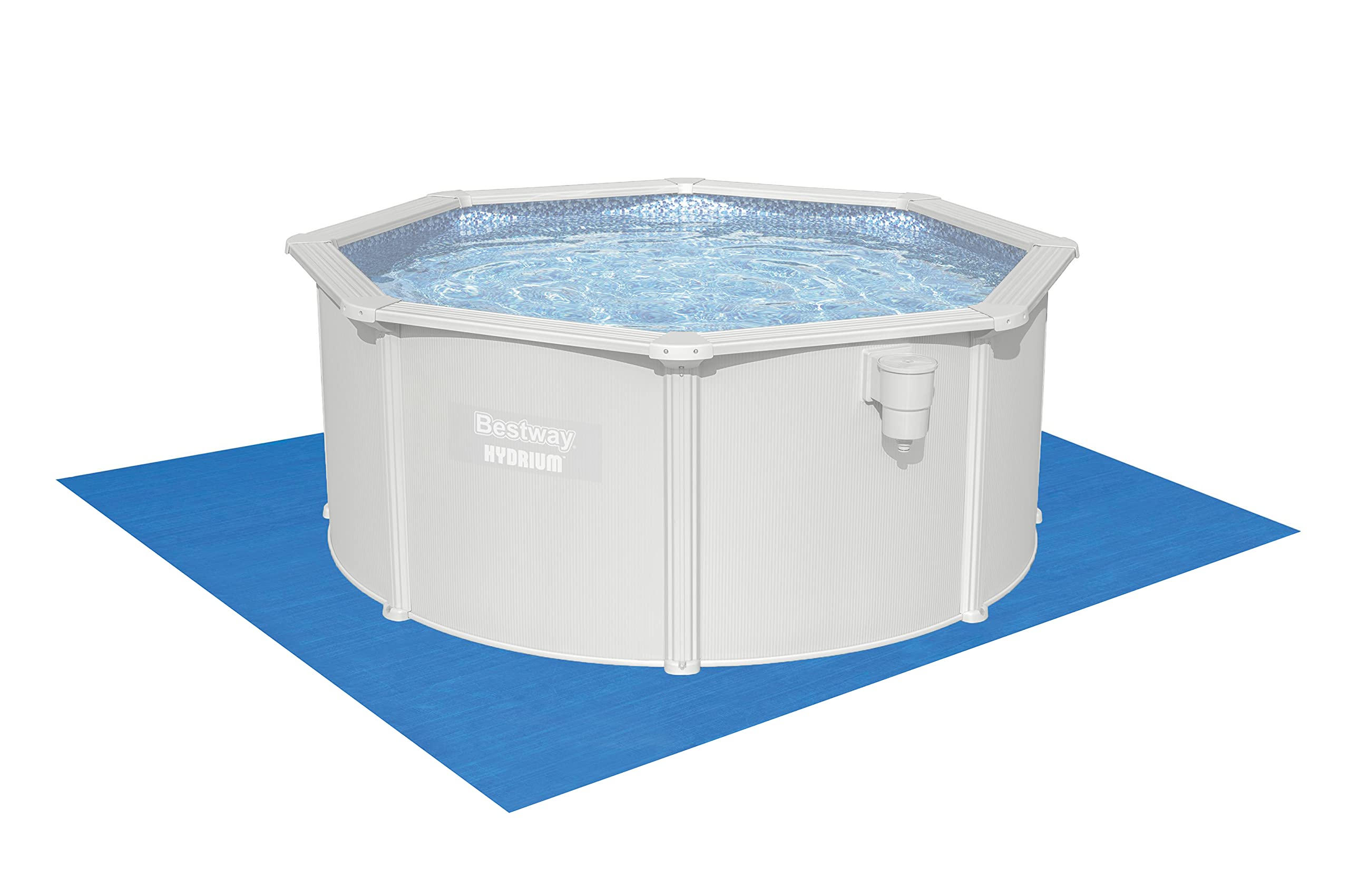 Bestway Hydrium, piscina a parete in acciaio, set completo con impianto di filtraggio a sabbia, Ø 300 x 120 cm, grigio, rotondo