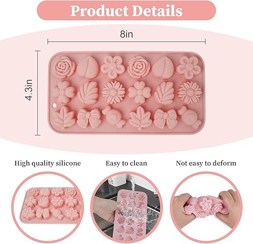 Miniatura 2 de 2 moldes de silicona para dulces de flores, diferentes formas de moldes de chocolate, adecuados para hacer dulces, chocolate, dulces, dulces,