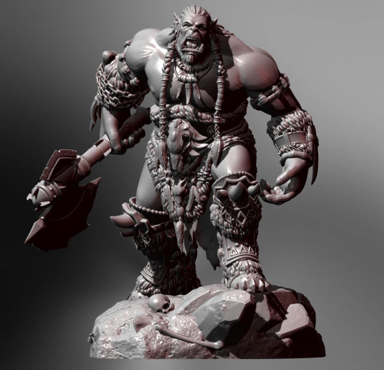 ZHANGJING 1/24 75mm 1/32 56mm Kits de Modelos de Resina Orc Warcraft Figura de Guerrero sin Montar RA-106 sin Pintar