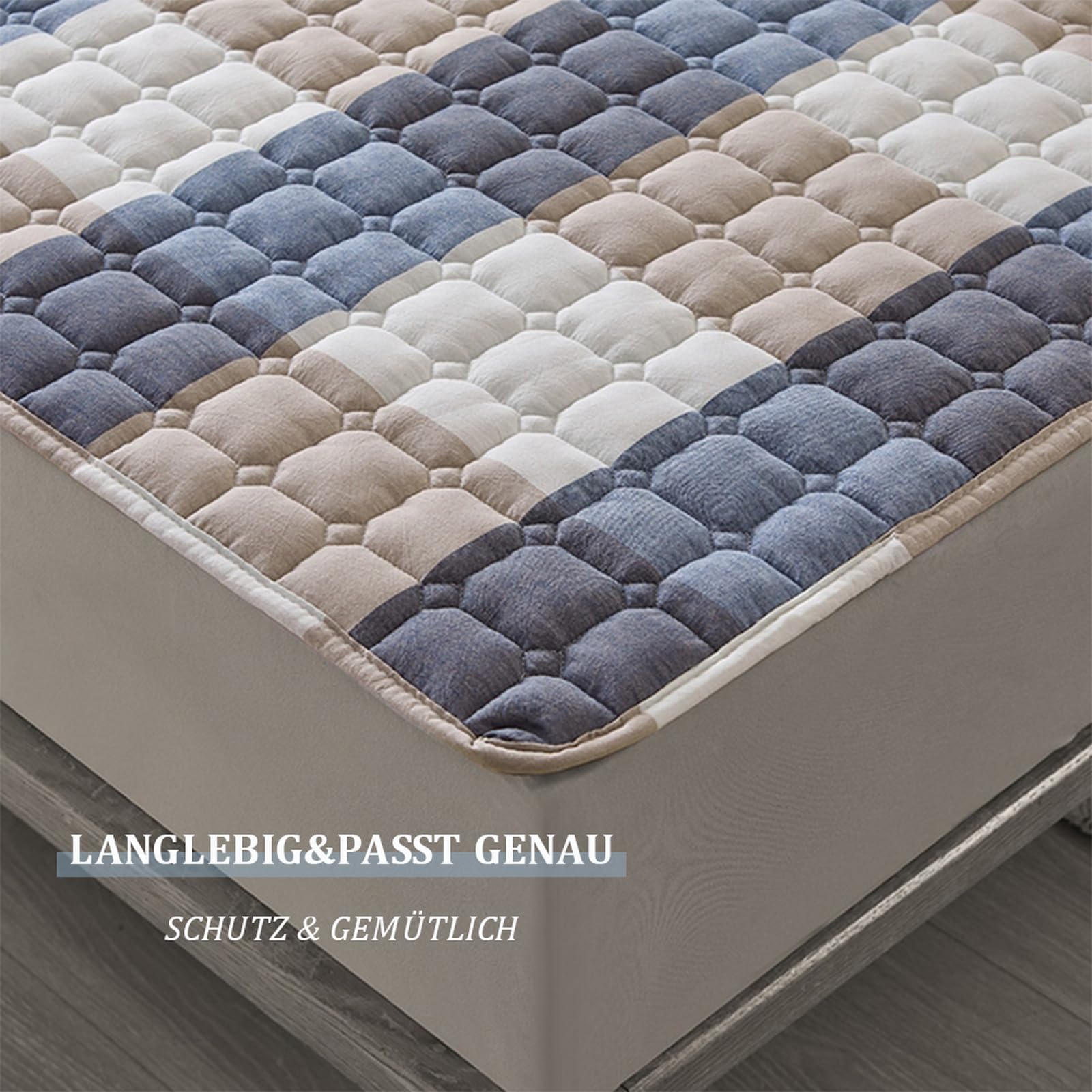 Surmatelas 120x200cm doté de 4 Coins élastiqués en Microfibre, Surmatelas de Confort Moelleux et hypoallergénique