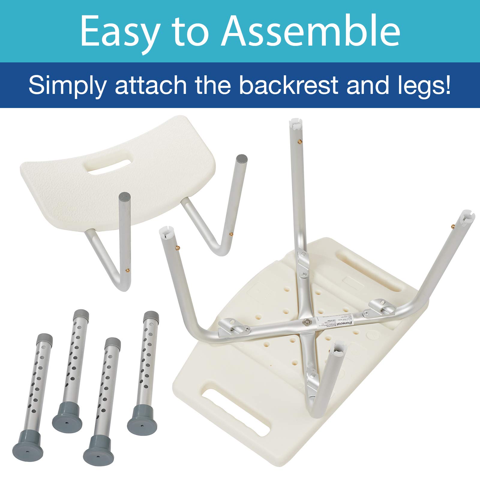 Buy Homecraft Shower Chair with Back, Shower Seat with Removable Back