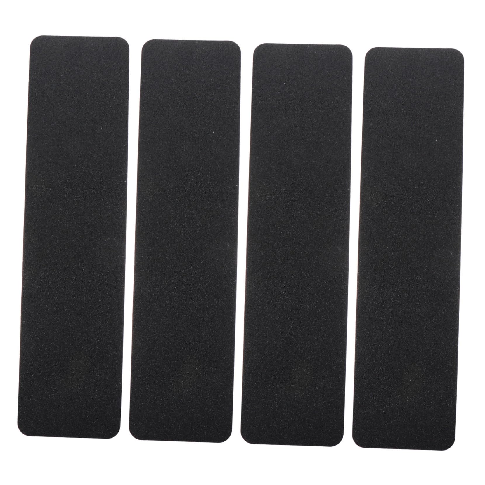 NULYLU PVC Floor Anti-Skid Grip Tapes 4pcs Black Anti-Slip Strips Sticker Grip Strips for Elderly Safety