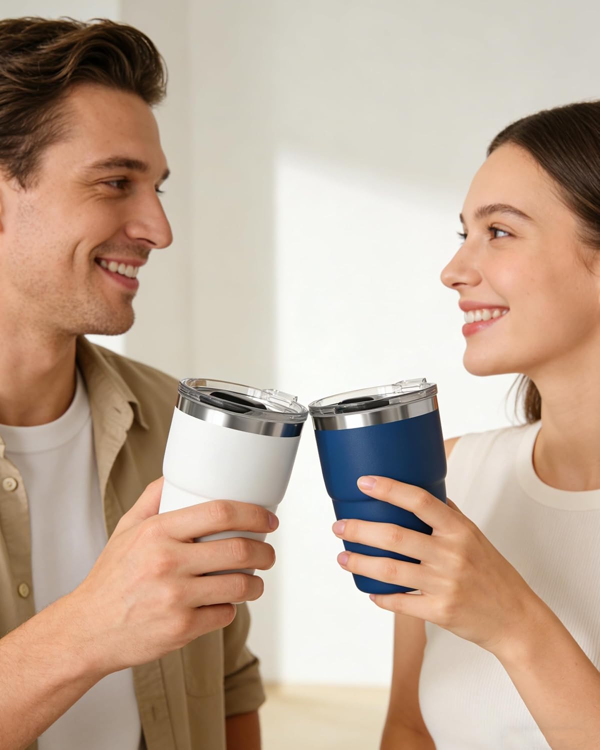 8 oz Stackable Mug, Stainless Steel cup with lid, Vacuum Insulated Espresso/Coffee Mug, shot Glass Set for 1-Piece Set for Coffee, Spirits, Wine, Tea (White) - Image 9