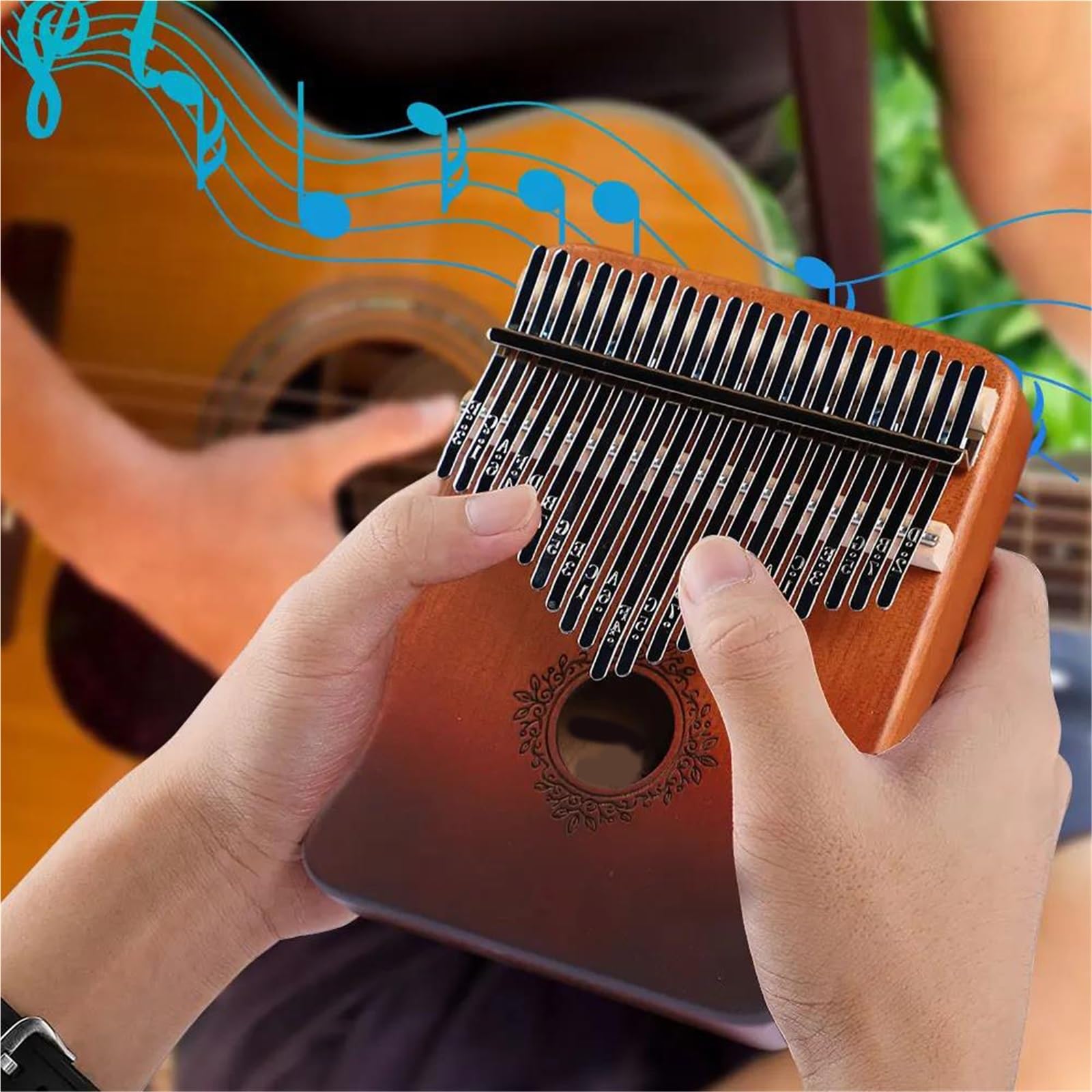 Kalimba Principiantes Kalimba De Madera Maciza De 21 Teclas Con Martillos De Afinación Y Estuche De Transporte Para Principiantes Adultos(Style-Deer)