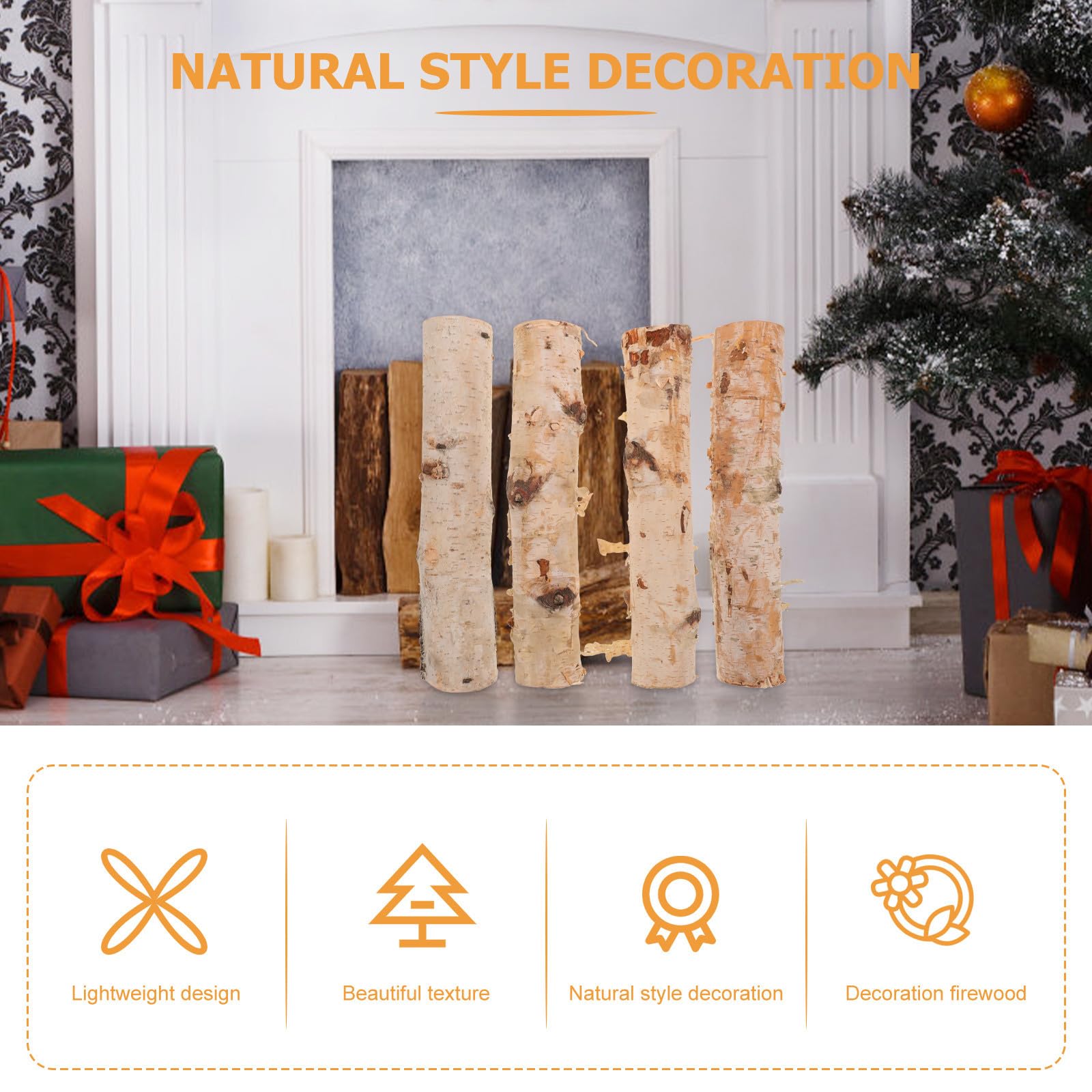 Tronchi di Betulla Leggeri e Versatili Legno Naturale 4 Pezzi per Decorazioni e Lavoretti di Artigianato DIY