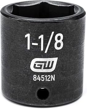 GEARWRENCH 1/2" Drive 6 Pt. Standard Impact Socket, 1-1/8" - 84512N