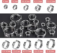 Vista 3 de Paquete de 40 abrazaderas de manguera de oreja individual de 0.236 a 0.276 pulgadas, abrazaderas PEX de acero inoxidable, abrazaderas de manguera