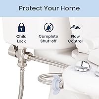 Vista 4 de Adaptador en T de válvula de cierre LUXE Bidet de 7/8" x 7/8" x 1/2" para bidés, compatible con accesorios de bidé de la serie NEO